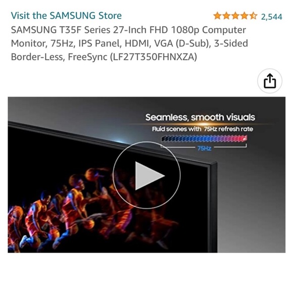 SAMSUNG T35F Series 27-Inch FHD 1080p Computer Monitor, 75Hz - Picture 7 of 10